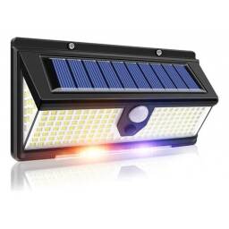 Foco Solar Exterior 190 Led 4 Modos Luz SOS Con Sensor Movimiento