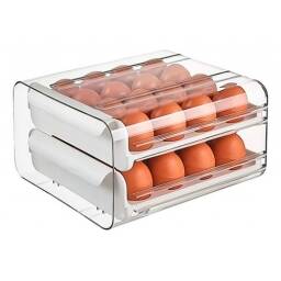 Huevera Organizador Doble Piso Apilable Para 36 Huevos 