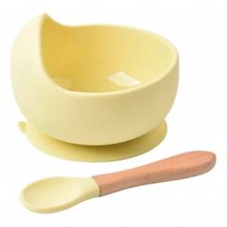 Set Bowl Plato Para Bebs De Silicona Con Ventosa + Cuchara Libre BPA